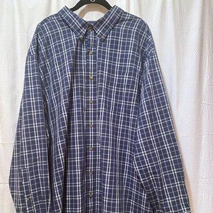 DXL Harbor Bay Mens Plaid Button Down Shirt